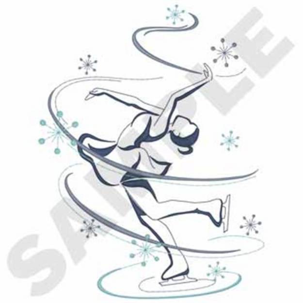 Picture of Ice Skater Machine Embroidery Design