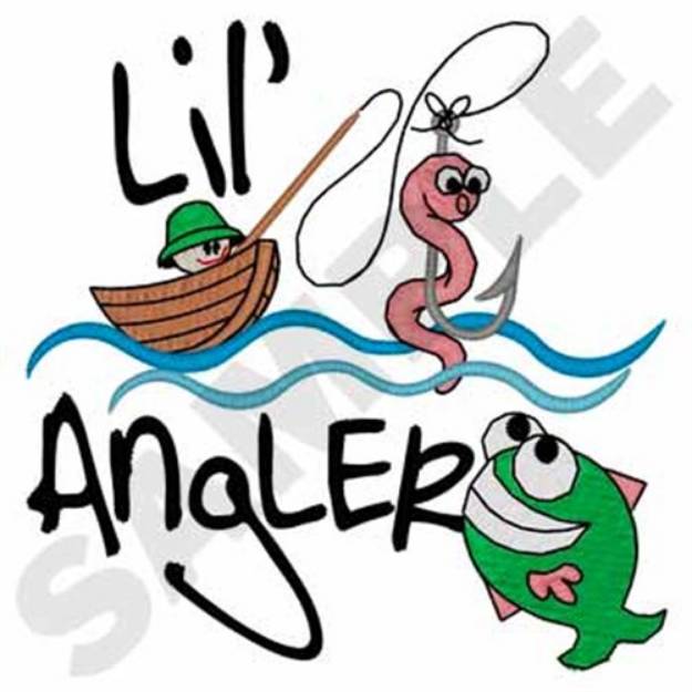 Picture of Fishing Kid Machine Embroidery Design