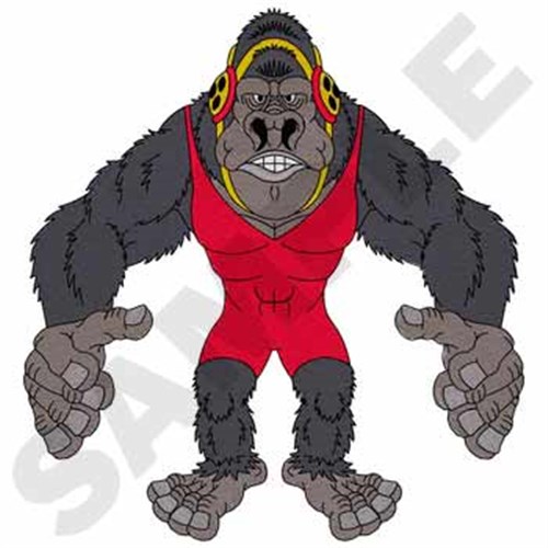 Gorilla Wrestler Machine Embroidery Design