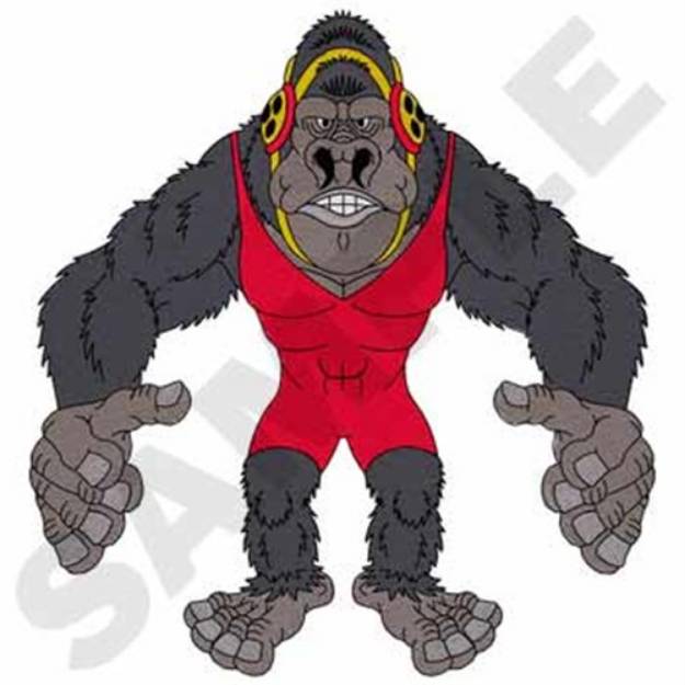 Picture of Gorilla Wrestler Machine Embroidery Design
