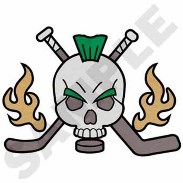 Picture of Hockey Skull Machine Embroidery Design