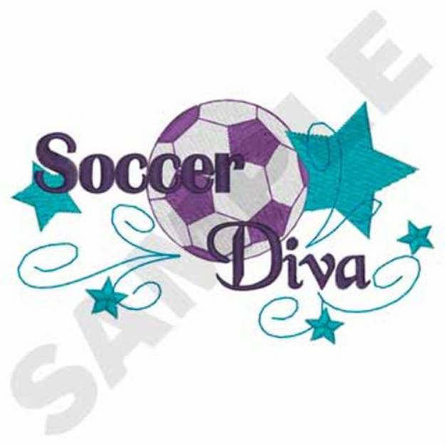 Picture of Soccer Diva Machine Embroidery Design