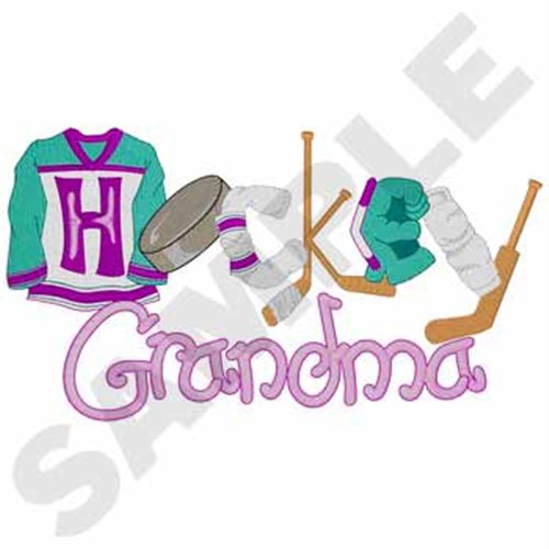 Hockey Grandma Machine Embroidery Design