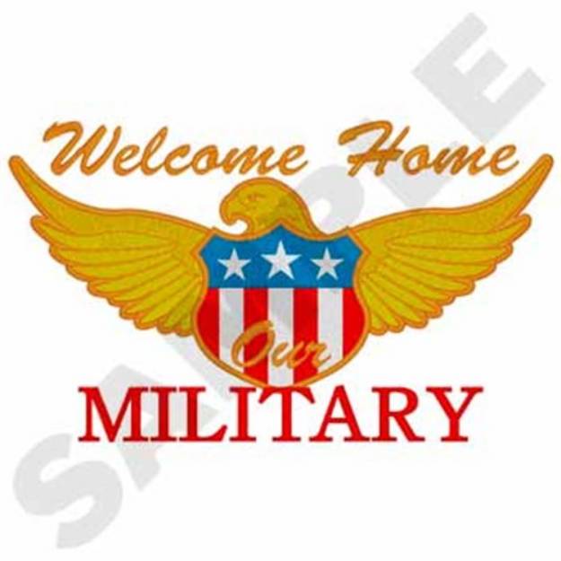 Picture of Welcome Home Our Military Machine Embroidery Design