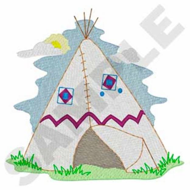 Picture of Teepee Scene Machine Embroidery Design