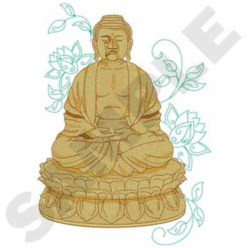 Bronze Buddha Machine Embroidery Design