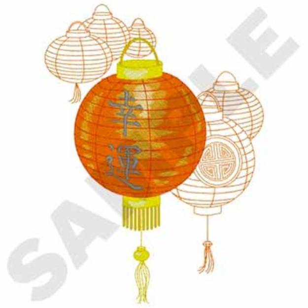 Picture of Japanese Lanterns Machine Embroidery Design
