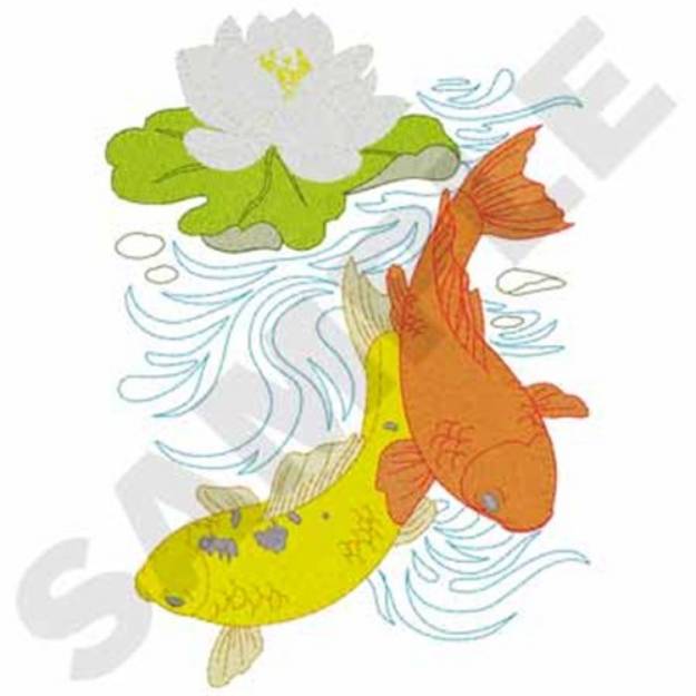 Picture of Koi Fish Machine Embroidery Design