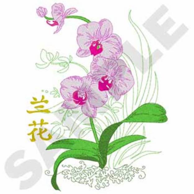 Picture of Orchids Machine Embroidery Design