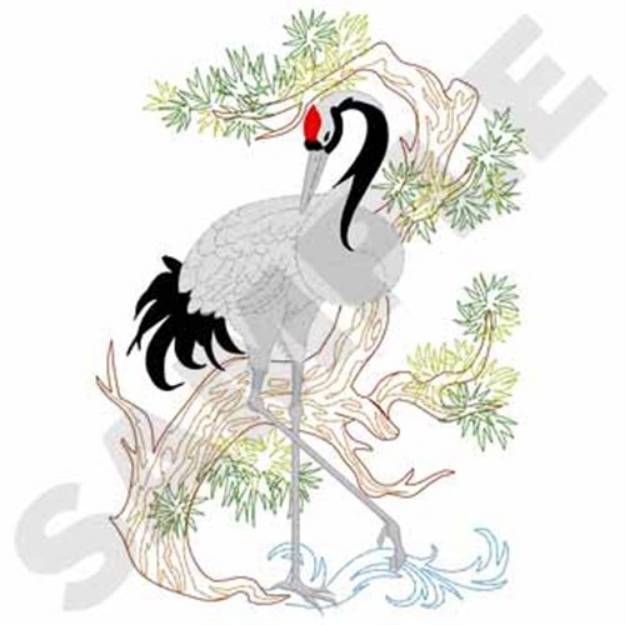 Picture of Oriental Crane Machine Embroidery Design