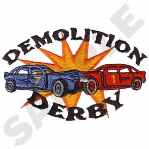 Demolition Derby Machine Embroidery Design