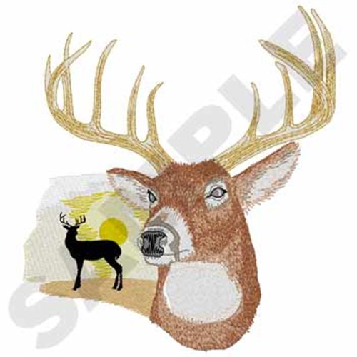 Whitetail Deer Machine Embroidery Design