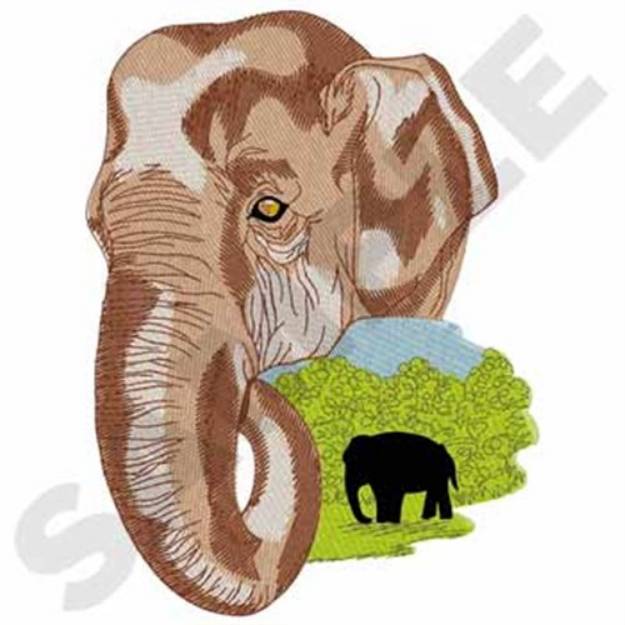 Picture of Asian Elephant Machine Embroidery Design