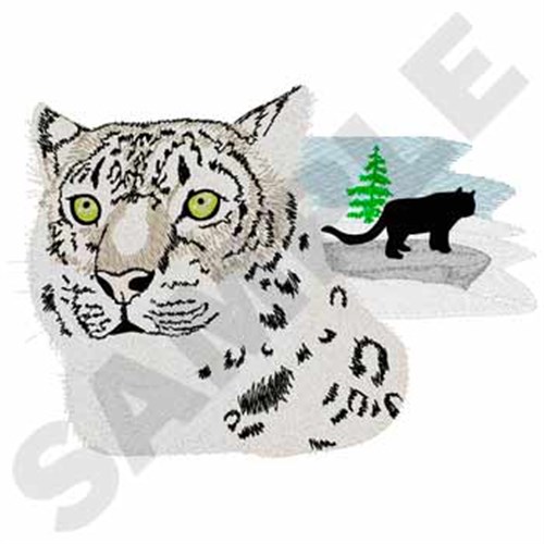 Snow Leopard Machine Embroidery Design