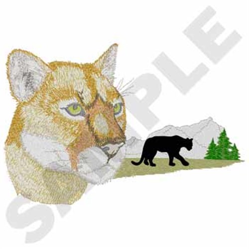 Mountain Lion Machine Embroidery Design