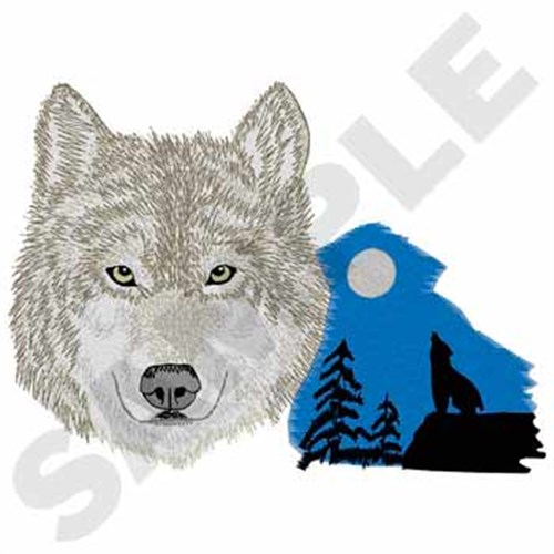 Wolf Machine Embroidery Design