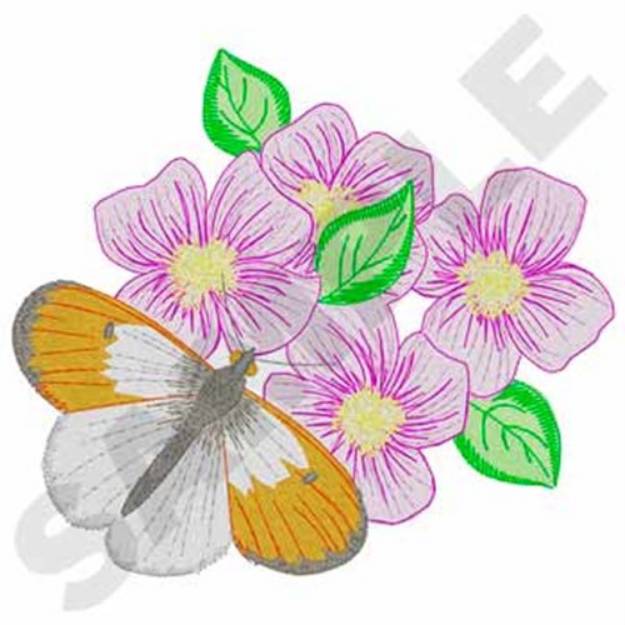Picture of Orange Tip Butterfly Machine Embroidery Design