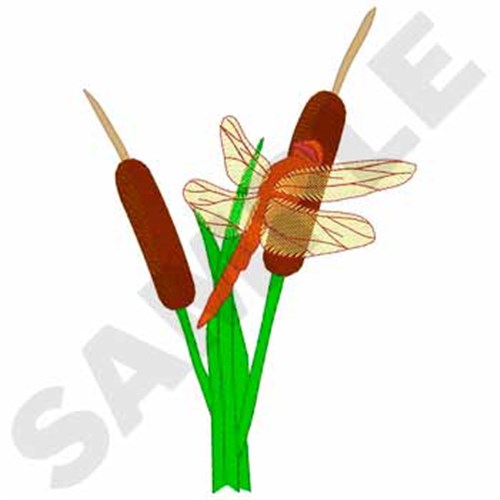 Flame Skimmer Dragonfly Machine Embroidery Design