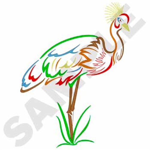 Crowned Crane Machine Embroidery Design