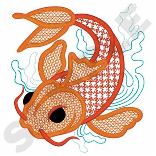 Lace Koi Fish Machine Embroidery Design