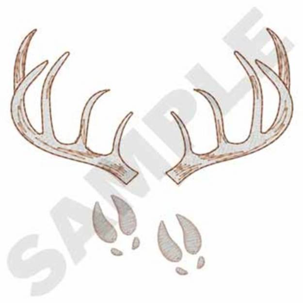 Picture of Antlers & Tracks Machine Embroidery Design