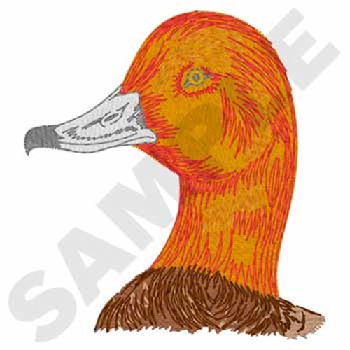 Redhead Duck Head Machine Embroidery Design