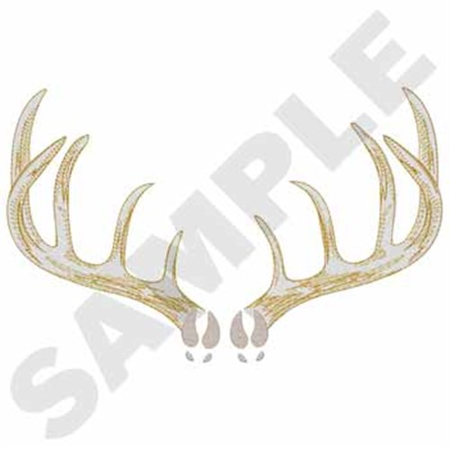 Whitetail Deer Antlers Machine Embroidery Design