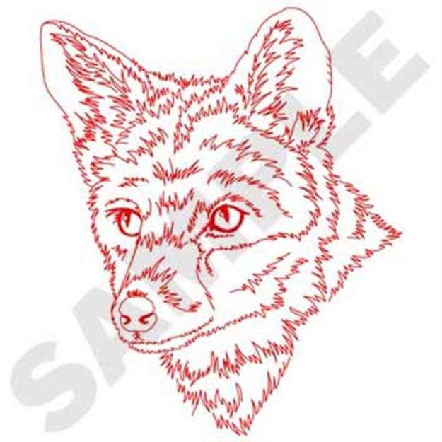 Picture of Red Fox Redwork Machine Embroidery Design
