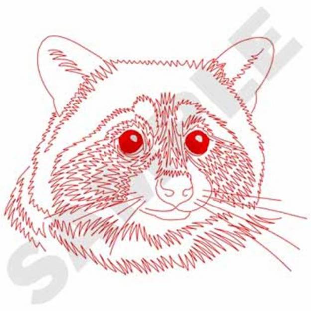 Picture of Raccoon Redwork Machine Embroidery Design