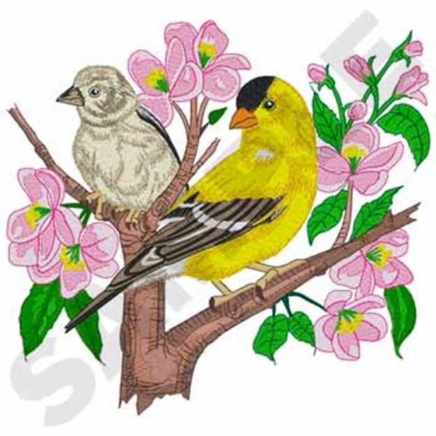 Picture of Goldfinches Machine Embroidery Design