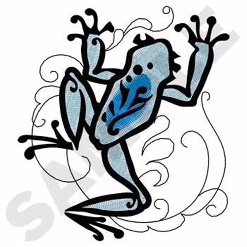 Climbing Frog Machine Embroidery Design