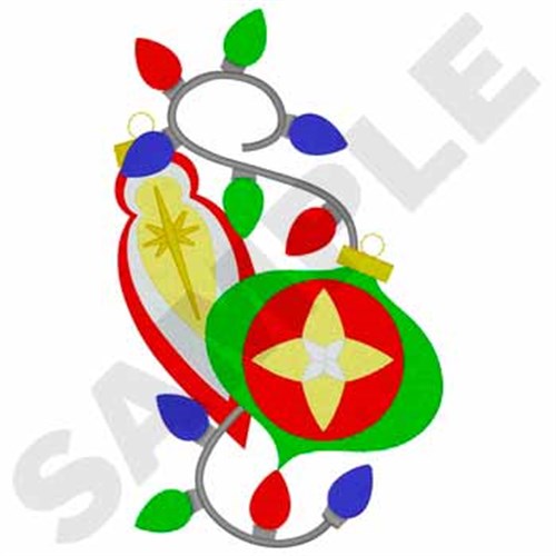 Lights And Ornaments Machine Embroidery Design