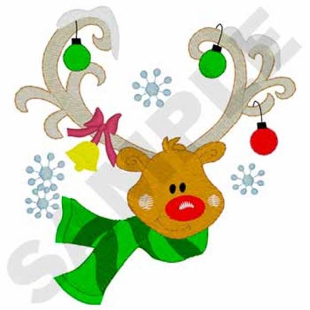 Picture of Reindeer With Fringe Machine Embroidery Design