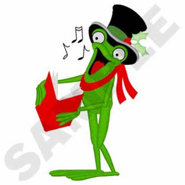 Picture of Caroling Frog Machine Embroidery Design