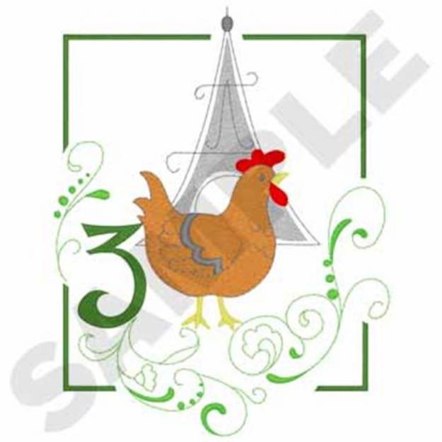Picture of French Hens Machine Embroidery Design