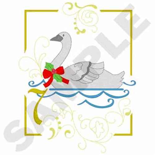 Swimming Swans Machine Embroidery Design