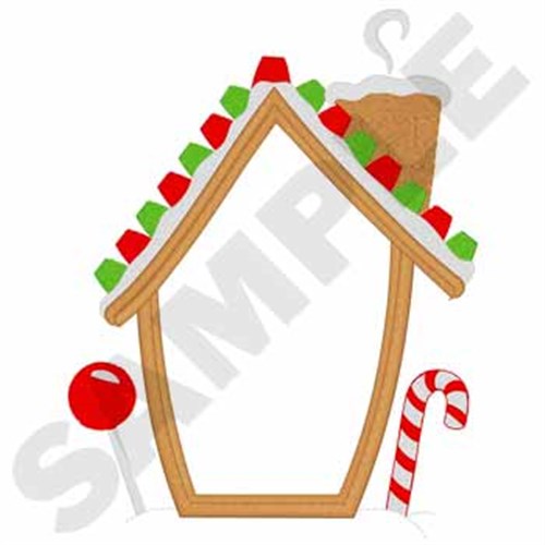 Gingerbread House Applique Machine Embroidery Design