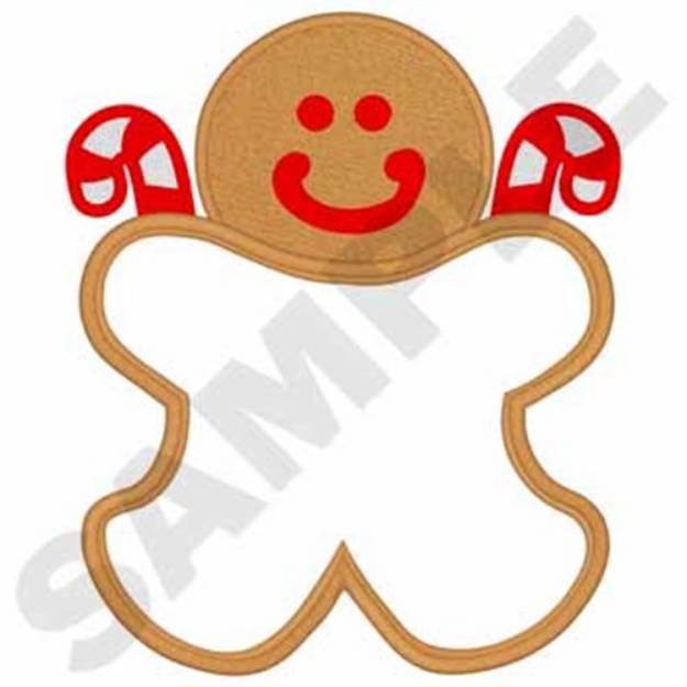 Picture of Gingerbread Man Applique Machine Embroidery Design
