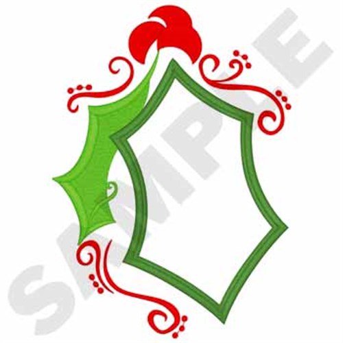 Holly Leaves Applique Machine Embroidery Design
