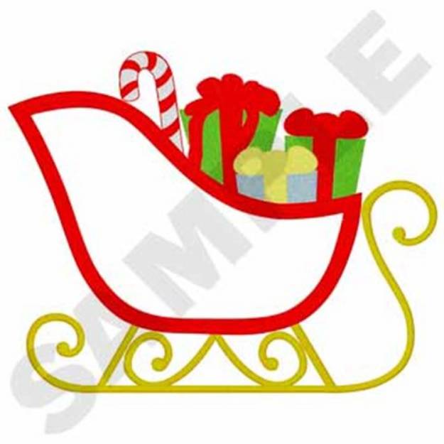 Picture of Sleigh Applique Machine Embroidery Design