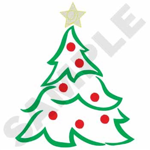 Christmas Tree Outline Machine Embroidery Design