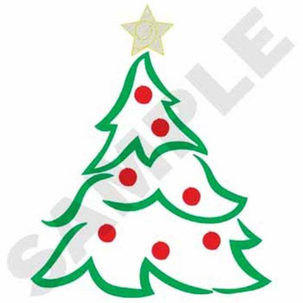 Picture of Christmas Tree Outline Machine Embroidery Design