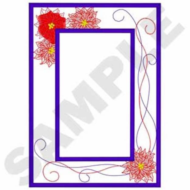 Picture of Poinsettia Frame Applique Machine Embroidery Design