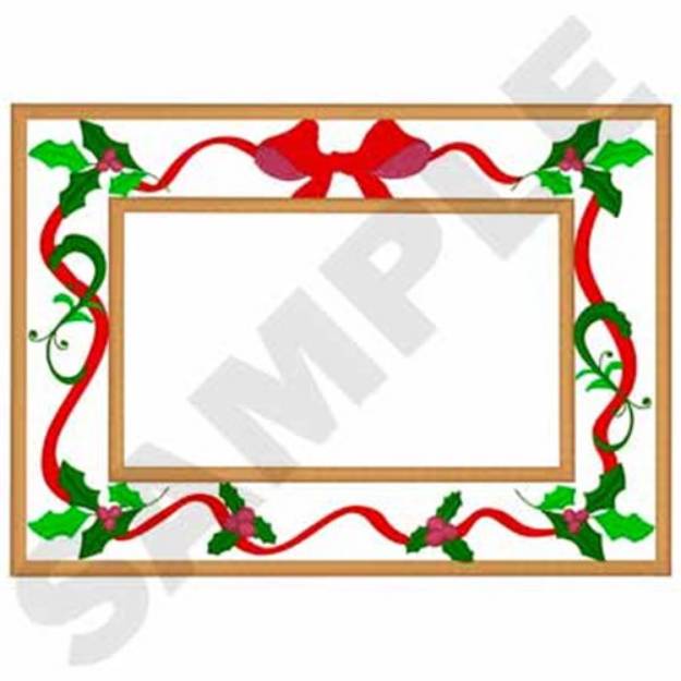 Picture of Holly Frame Applique Machine Embroidery Design