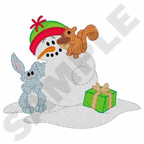 Snowman And Friends Machine Embroidery Design