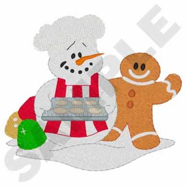 Picture of Baking Snowman Machine Embroidery Design