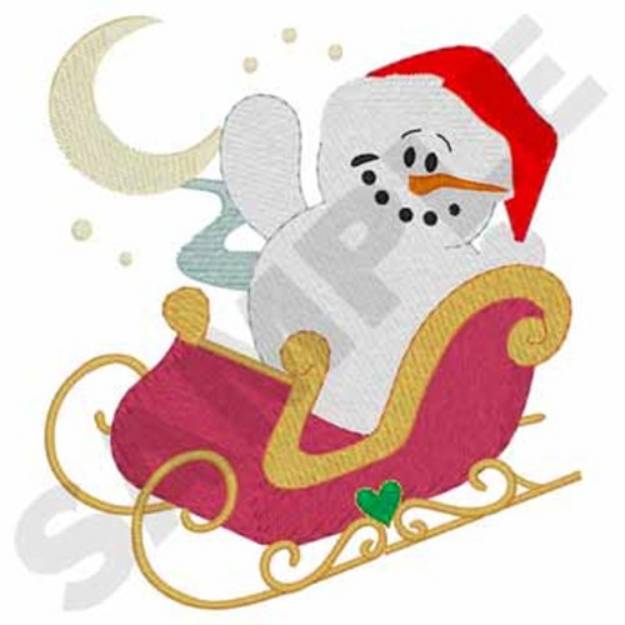 Picture of Snowman And Sleigh Machine Embroidery Design