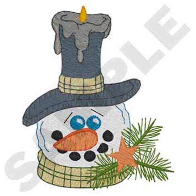 Picture of Snowman Candle Machine Embroidery Design