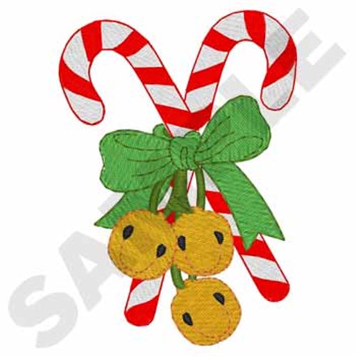 Christmas Candy Cane Machine Embroidery Design
