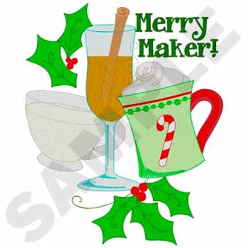 Christmas Drinks Machine Embroidery Design